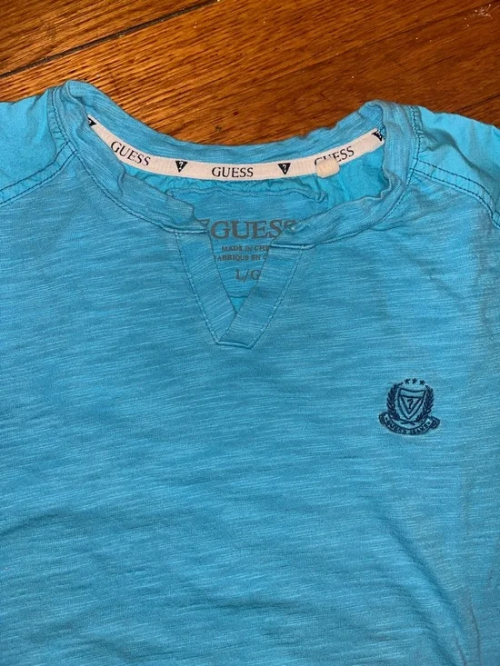 Guess Men's Teal Johnny Collar Short Sleeve Tee - Picture 4 of 9